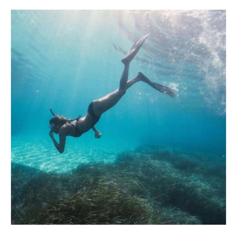 Kit de Buceo 3 Pcs Talla L Negro con Aletas Lentes y Snorkel para Agua Abierta Y+Papel Regalo