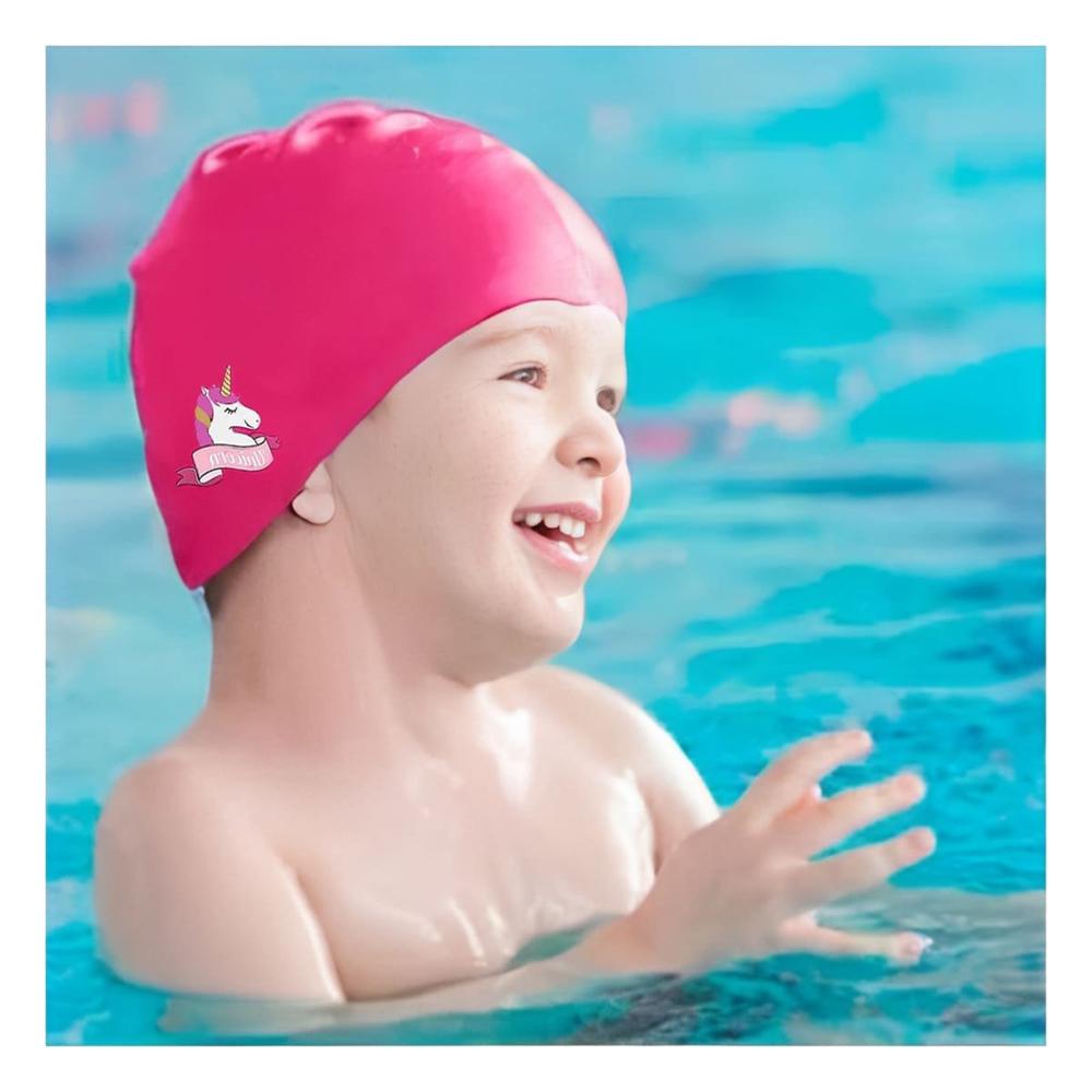 Accesorio Acuatico Infantil con Gorro de Unicornio Rosado Y+Papel Regalo