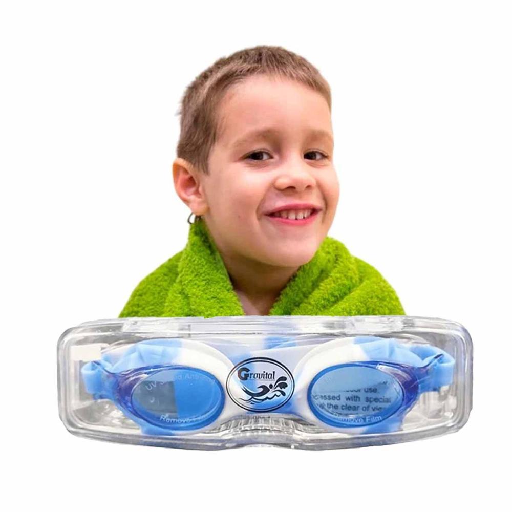 Visor de Natacion Celeste y Blanco para Ninos para Piscina Y+Regalo Sticker