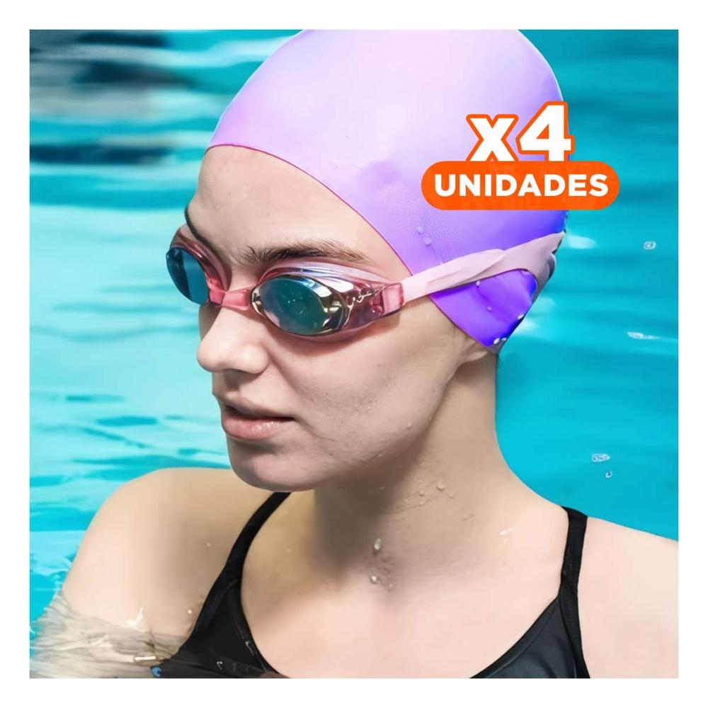 Pack4 Gorro Flexible para Uso Deportivo en Piscina y Mar Y+Papel Regalo