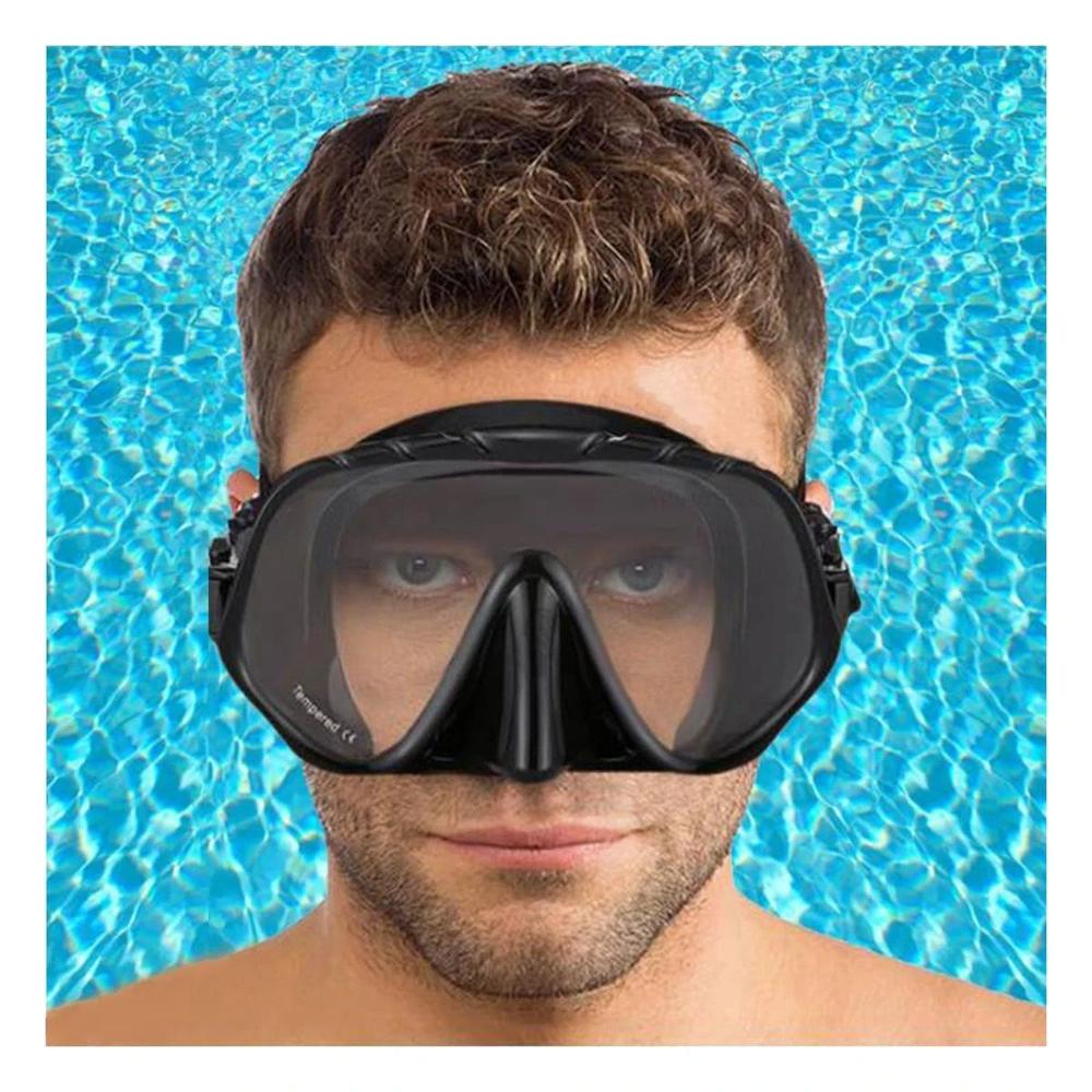 Lentes de Buceo Negro con Lente de Vidrio Templado para Uso en Mar