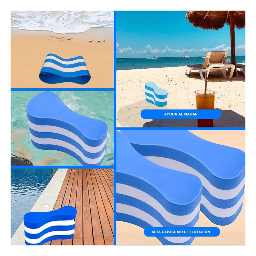 Equipo Infantil para Natacion con Flotador Azul Blanco Y+Ligas Regalo