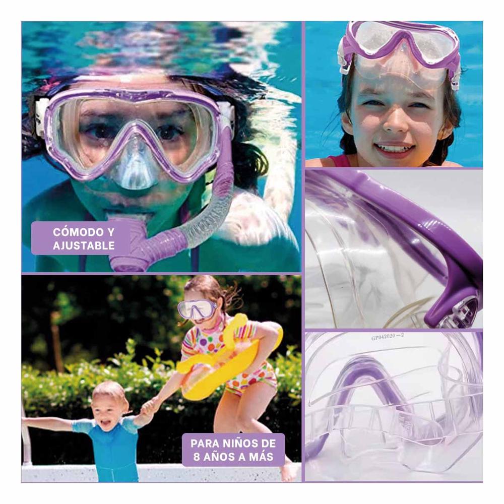 Lentes Acuaticos Lila para Actividades Acuaticas y Dias Soleados en Piscina Y+Ligas Regalo
