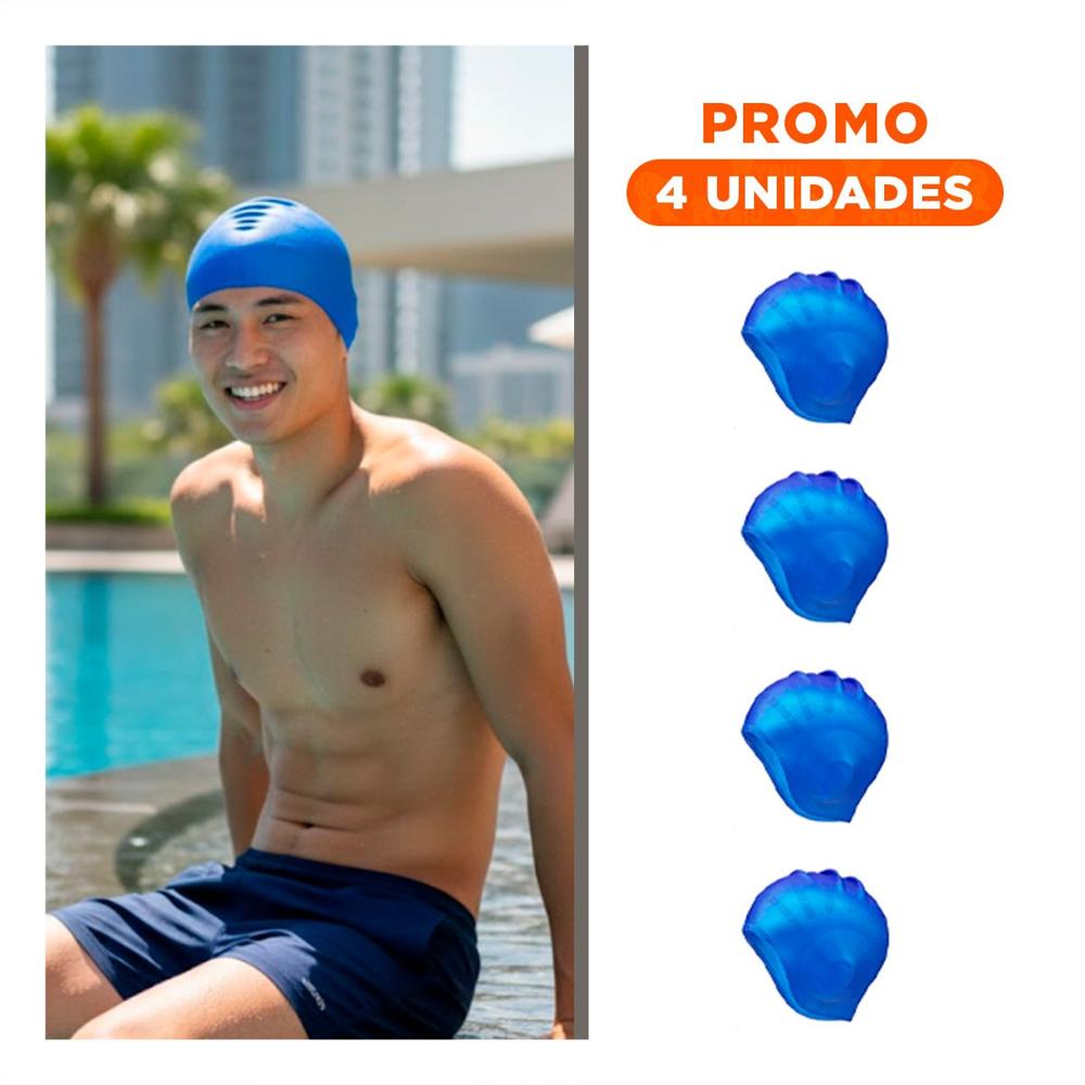 Pack4 Gorro de Natacion para Actividades Recreativas en Agua