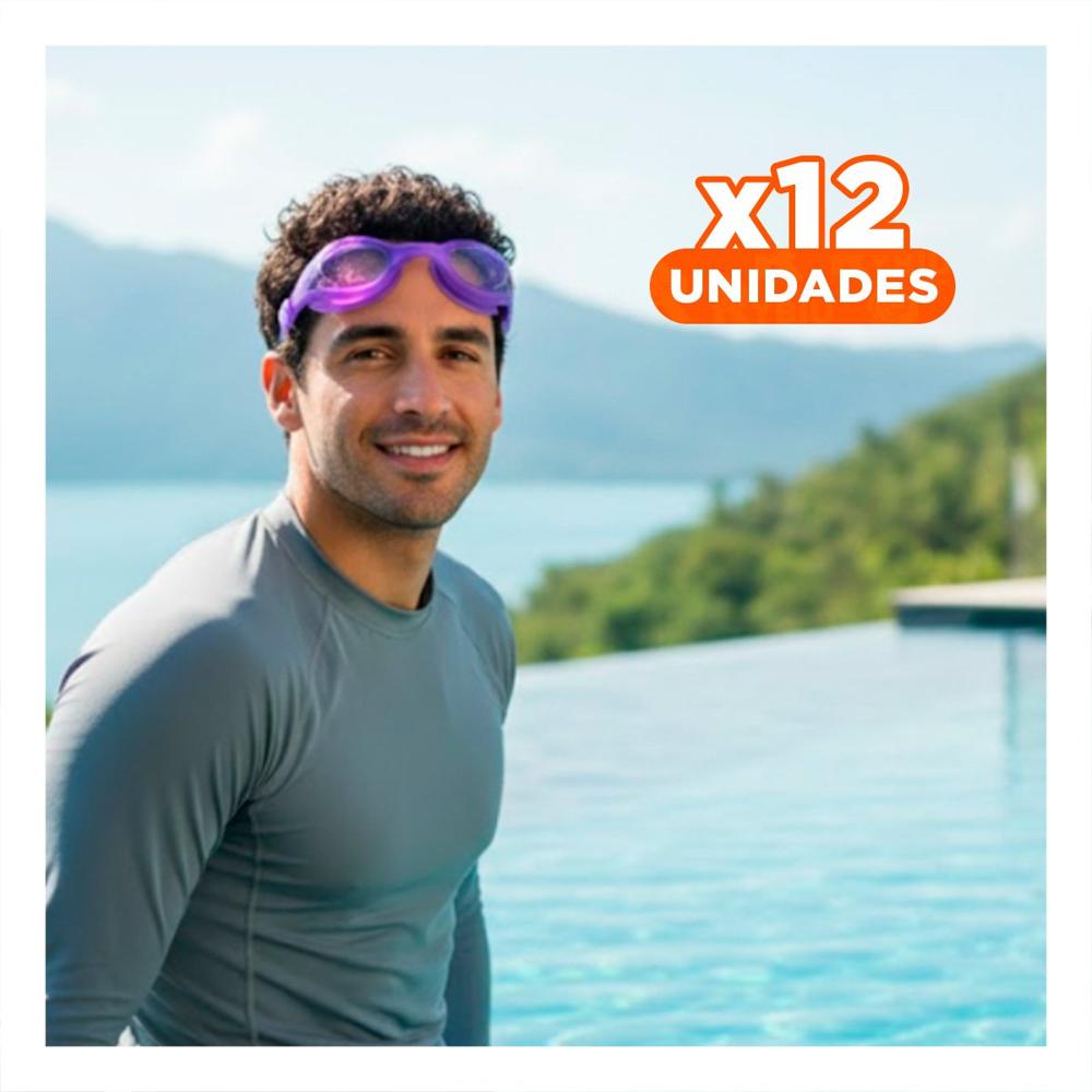 Pack12 Accesorio Acuatico para Natacion con Diseno Morado Y+Papel Regalo