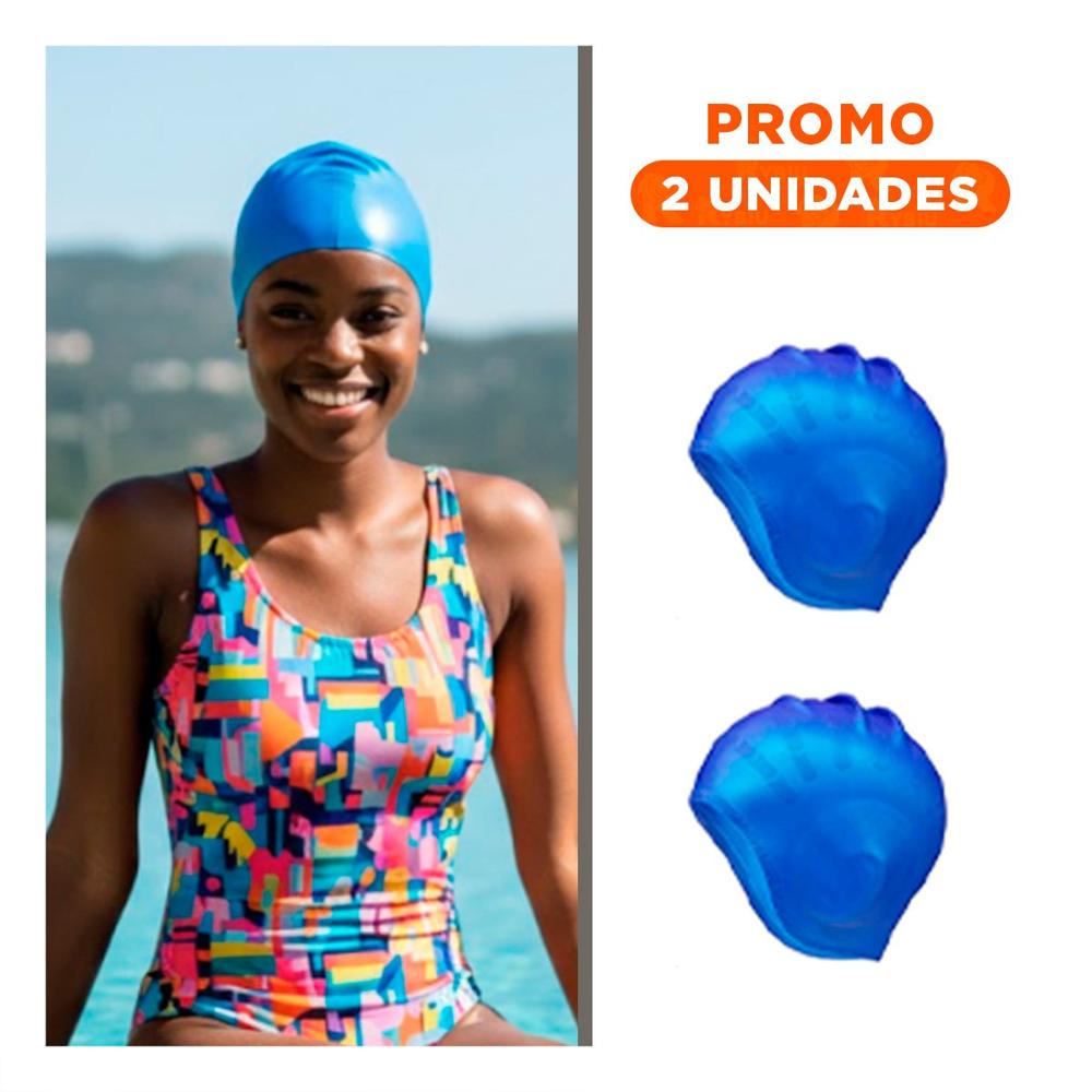 Pack2 Accesorio Divertido para Natacion Infantil con Gorro Azul Y+Regalo Sticker