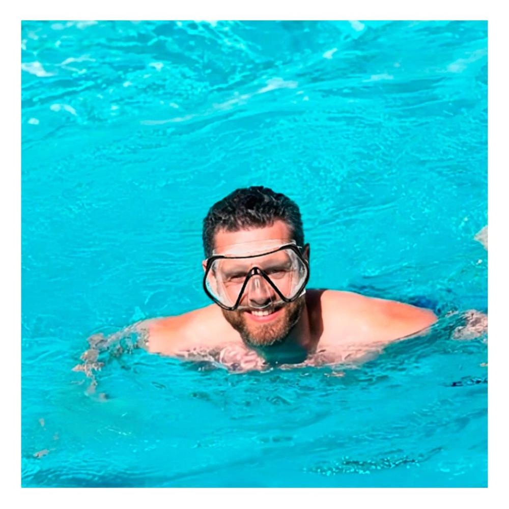 Visor de Buceo Negro con Lente de Vidrio para Actividad Submarina Y+Papel Regalo