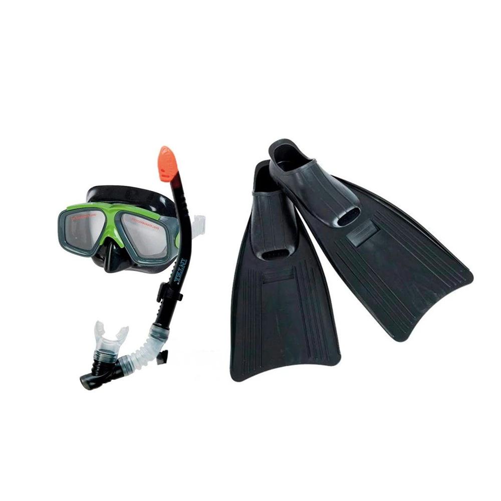 Combo de Buceo 3pcs con Mascara Tubo y Aletas para Actividad Submarina Y+Regalo Sticker