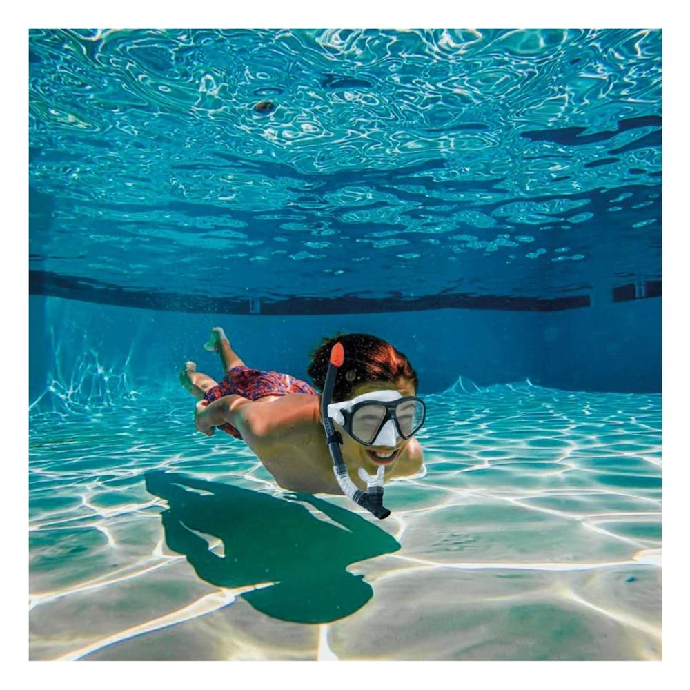 Set de Buceo 3 Pcs Negro con Mascara Tubo y Aletas para Uso en Mar