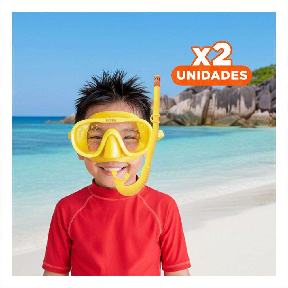 Pack2 Accesorios Para Natacion Amarillo para Diversion Familiar Y+Papel Regalo