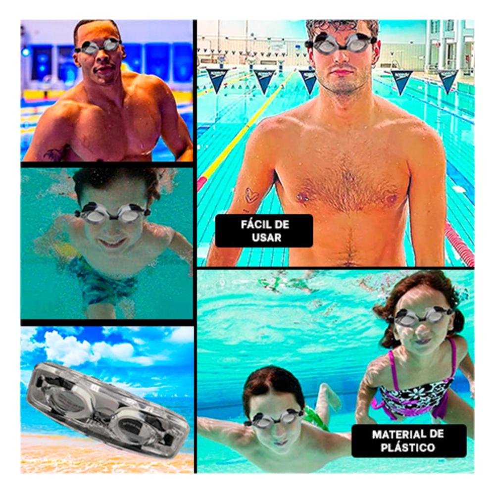 Gafas Acuaticas Negro y Blanco para Ninos con Ajuste Regulable en Agua Y+Ligas Regalo
