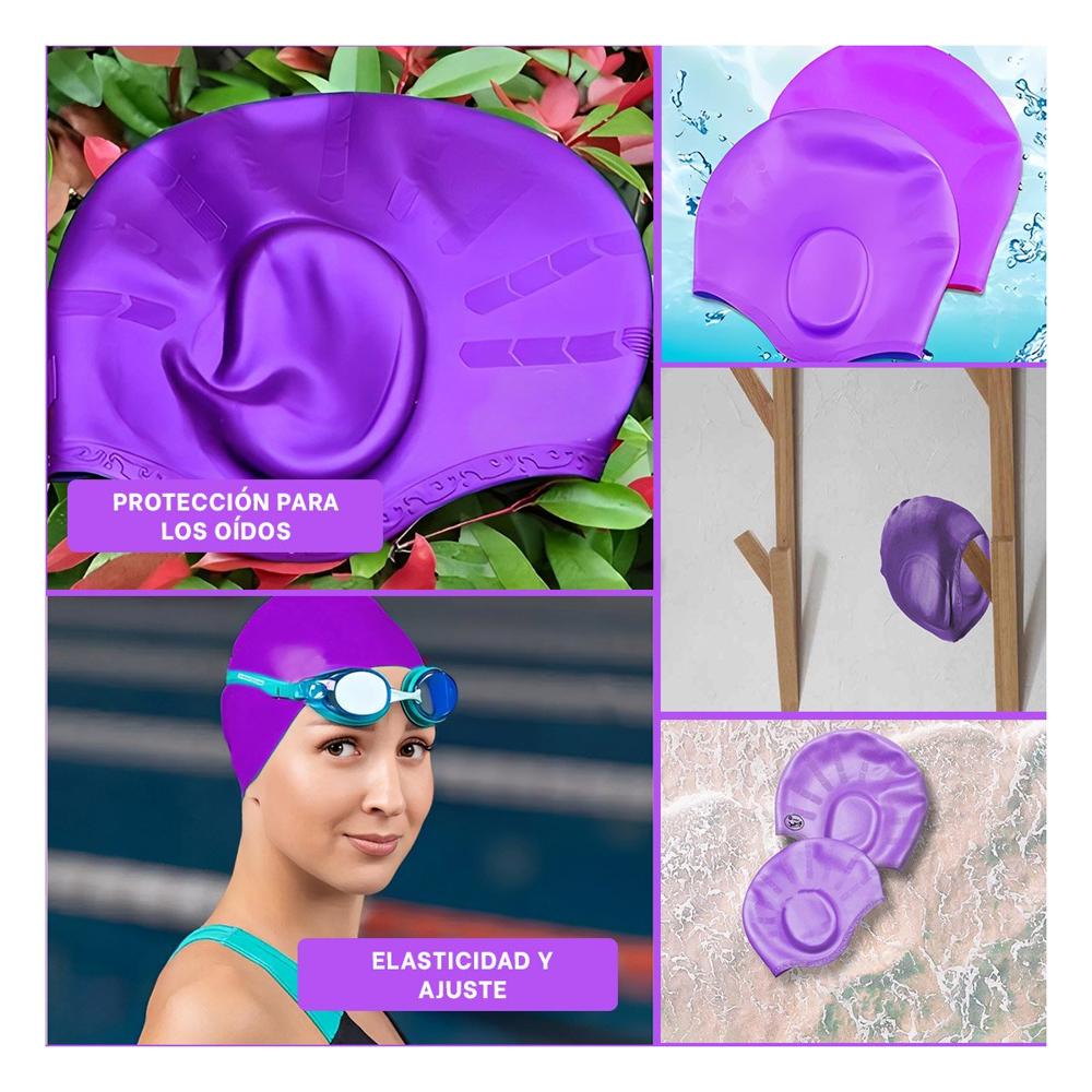 Gorro de Silicona para Entrenamiento Acuatico con Ajuste Comodo Y+Ligas Regalo