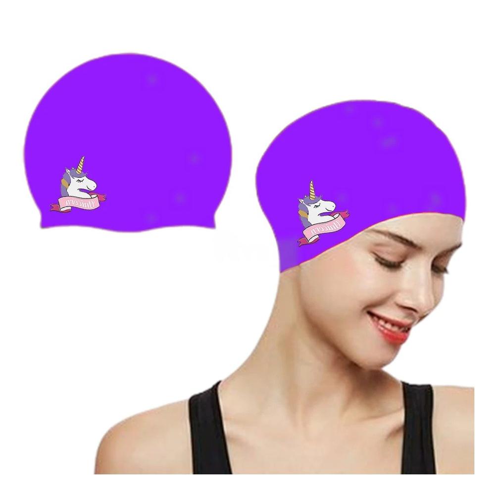 Gorro de Natacion Infantil con Diseno Creativo y Color Lila Y+Post It