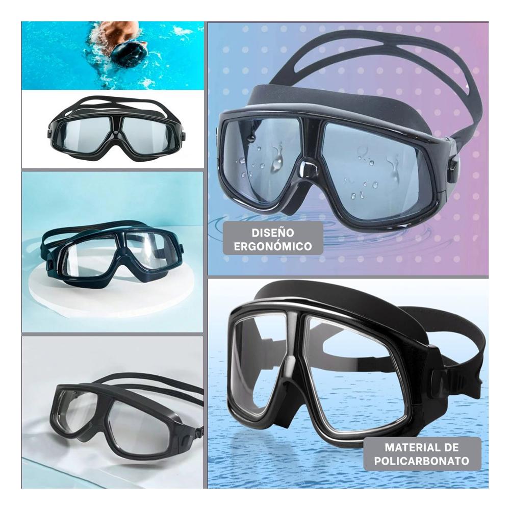 Careta de Natacion con Lente Suave y Proteccion UV para Agua Y+Ligas Regalo