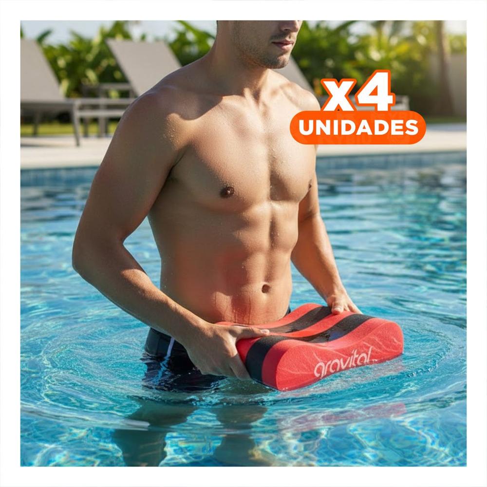 Pack4 Elemento Ajustable para Aprender a Nadar con Pull Boy Rojo Y+Papel Regalo