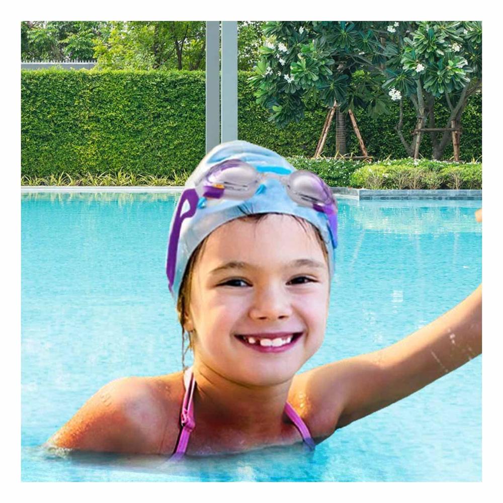 Lentes de Natacion Morado y Blanco para Ninos con Ajuste Comodo Y+Papel Regalo
