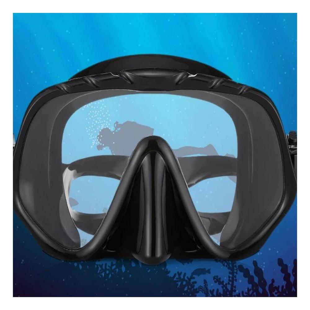 Visor de Buceo Negro con Vidrio Templado para Exploracion Submarina Y+Papel Regalo