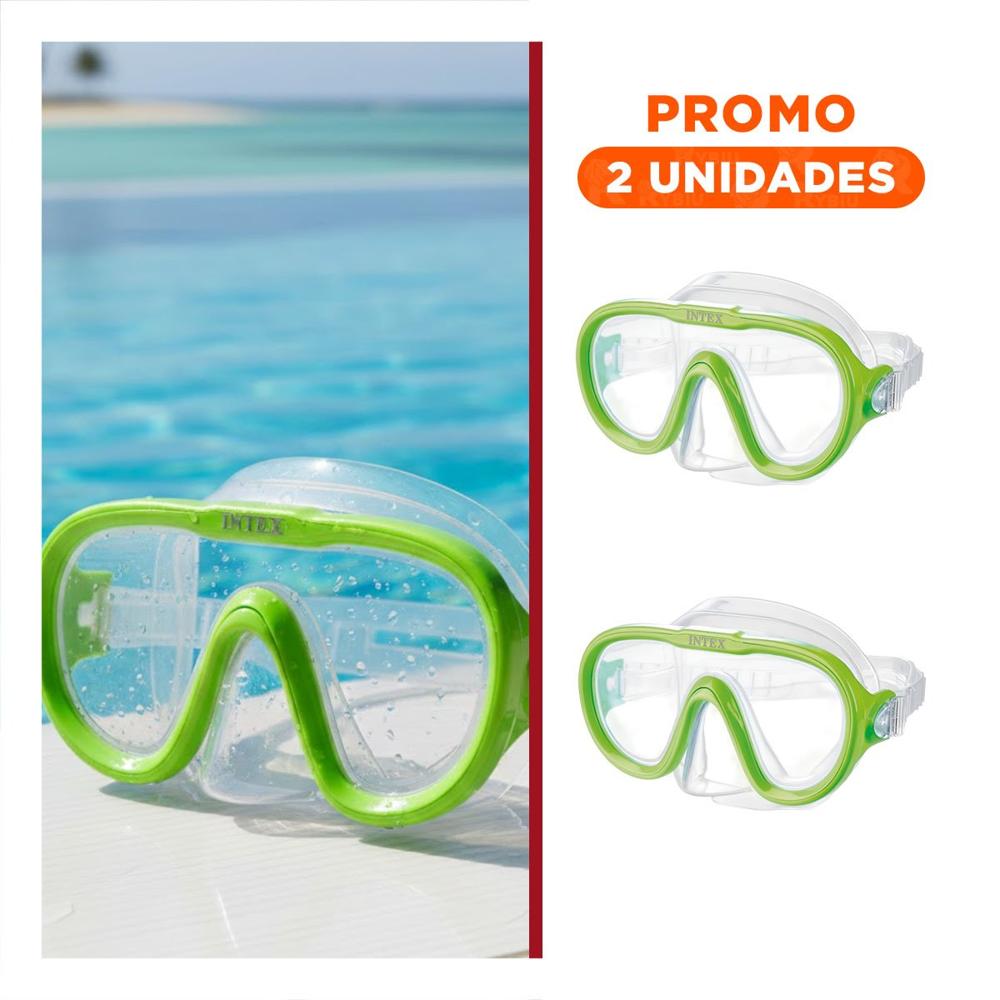 Pack2 Gafas de Natacion Verde Seguros y Divertidos para Ninos en el Agua Y+Regalo Sticker