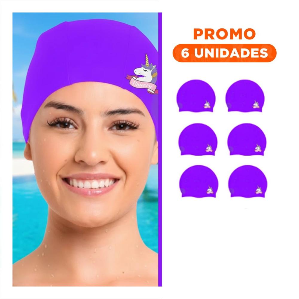 Pack6 Gorro de Natacion Infantil con Ajuste Comodo Y+Regalo Sticker