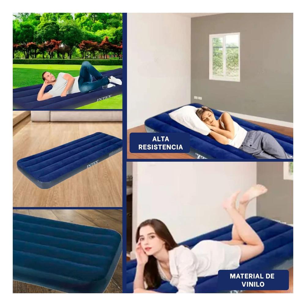 Colchoneta de Aire 1 Plaza COD 64756 Para Dormir Adultos y Niños Y+Ligas Regalo