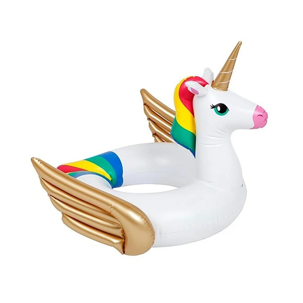 Pegaso Blanco con Alas Doradas Decoracion Festiva para Hogar Estilo Navidad Peru Y+Papel Regalo