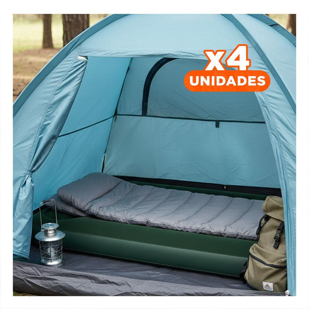 Pack4 Cama de Aire Twin 1 Plaza COD 66950 Comoda y Portatil para Descanso Y+Papel Regalo