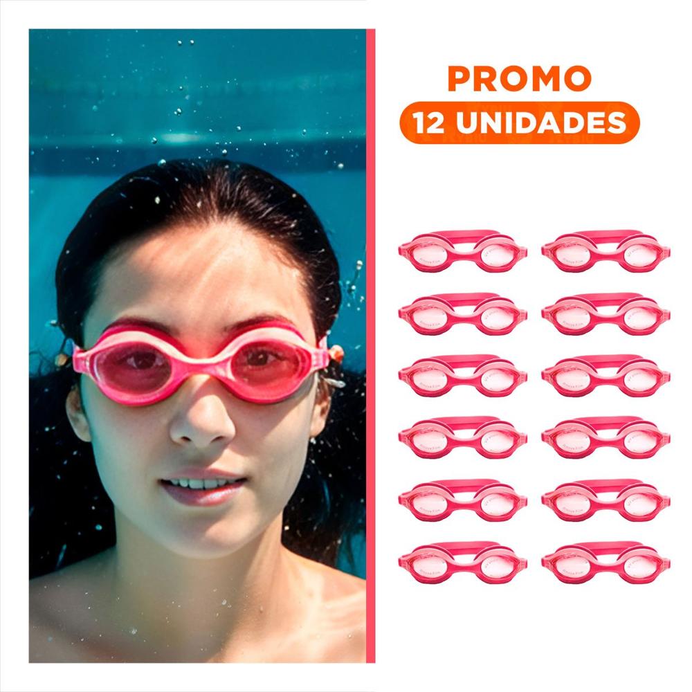 Pack12 Gafas Acuaticas Rosado para Ninos con Ajuste Flexible