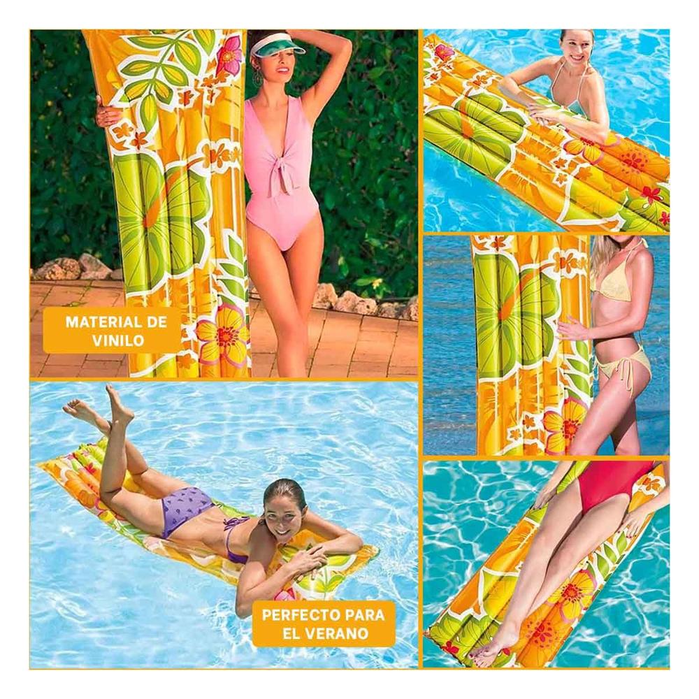 Colchoneta de Aire 59720NP Inflable y Facil de Usar para Descanso Diario Y+Ligas Regalo