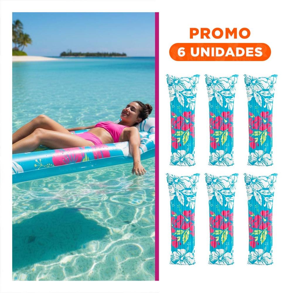 Pack6 Colchoneta Comoda Celeste 59720NP Para Descanso Diario y Viajes Y+Regalo Sticker