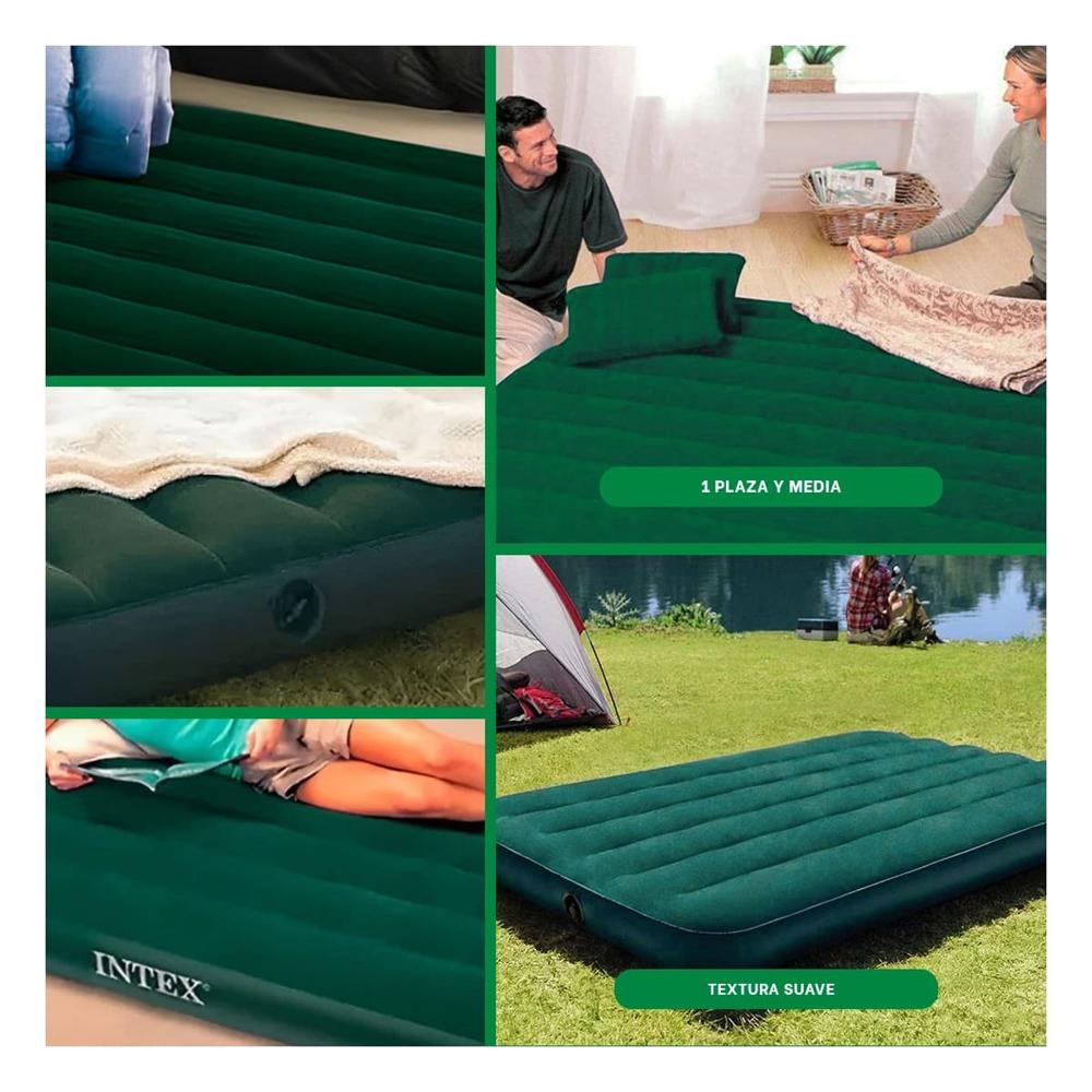 Colchoneta de Aire Twin 1 1/2 Plaza COD 64761 Para Dormir Adultos y Niños Y+Ligas Regalo