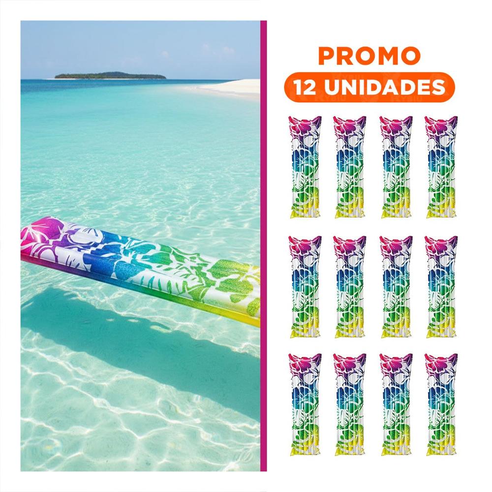 Pack12 Cama Comoda 59720NP Arcoiris Inflable y Facil de Usar