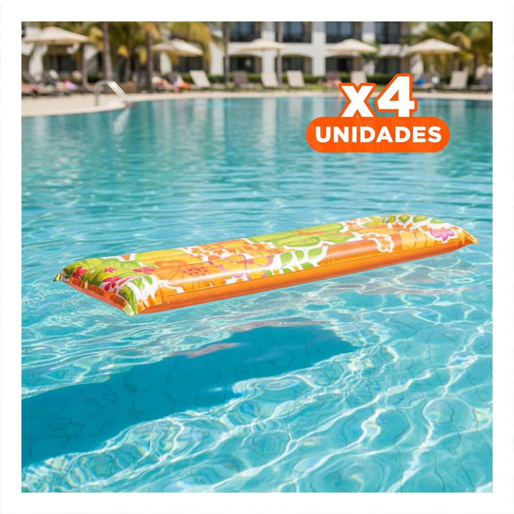 Pack4 Colchon Inflable Comodo 59720NP Para Dormir en Casa y Viajes Y+Regalo Sticker