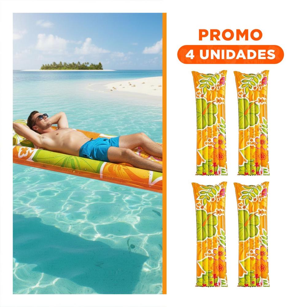 Pack4 Colchoneta de Aire 59720NP Facil de Inflar y Desinflar para Dormir