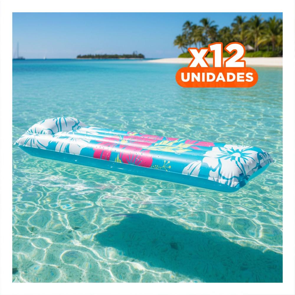 Pack12 Colchoneta para Dormir Celeste 59720NP Inflable y Portatil Y+Regalo Sticker