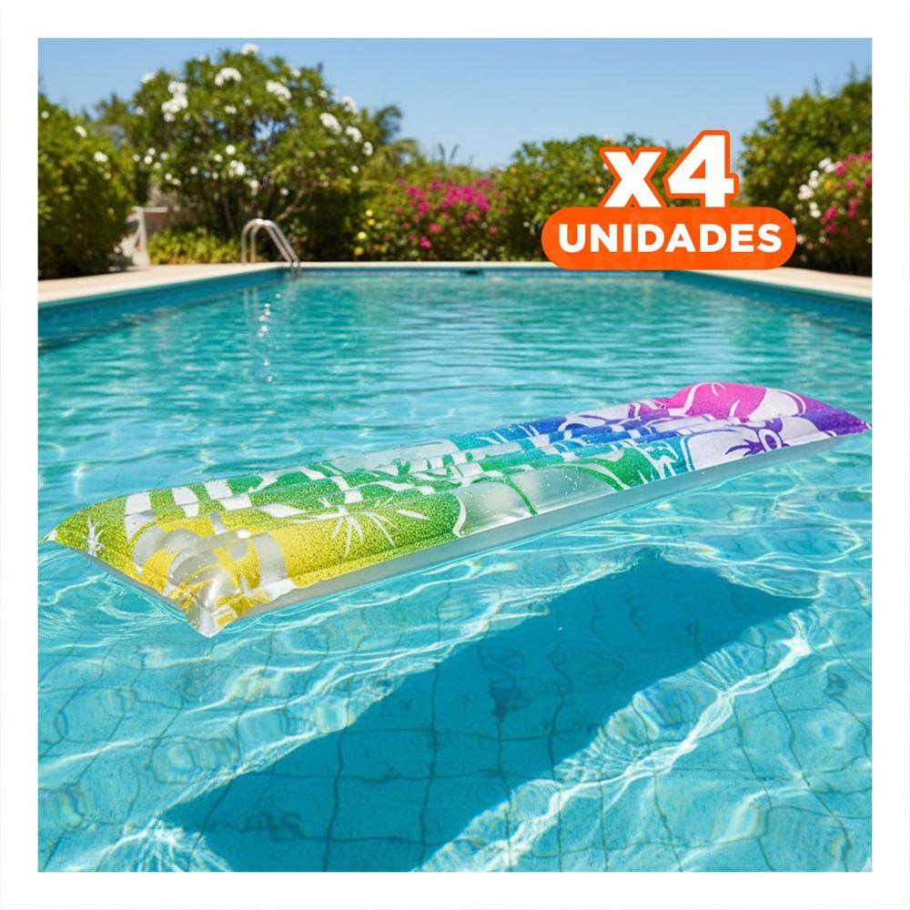 Pack4 Cama de Aire 59720NP Arcoiris Comoda y Portatil para Descanso Diario Y+Papel Regalo