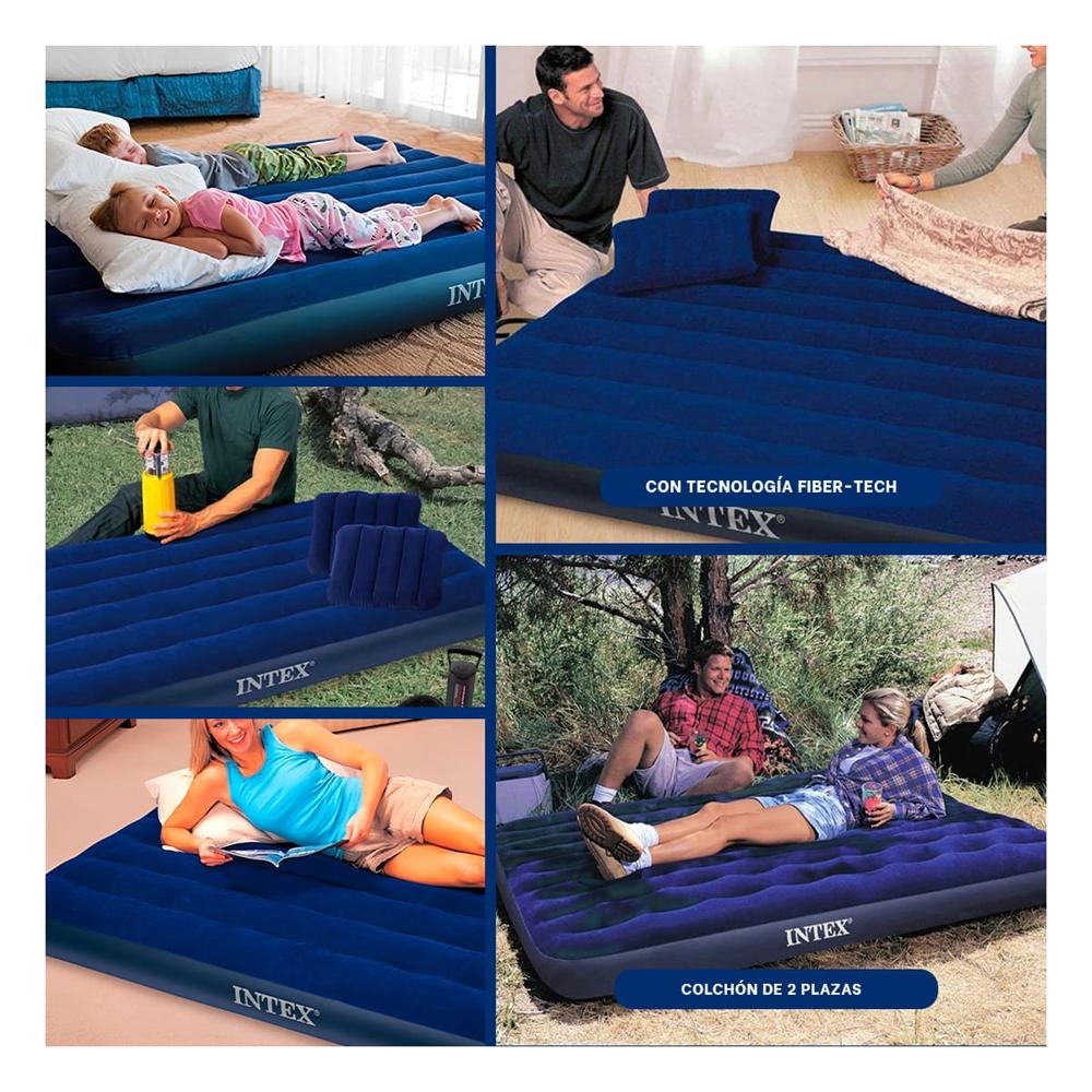 Colchoneta de Aire 2 Plazas COD 64758 Para Dormir Adultos y Niños Y+Ligas Regalo