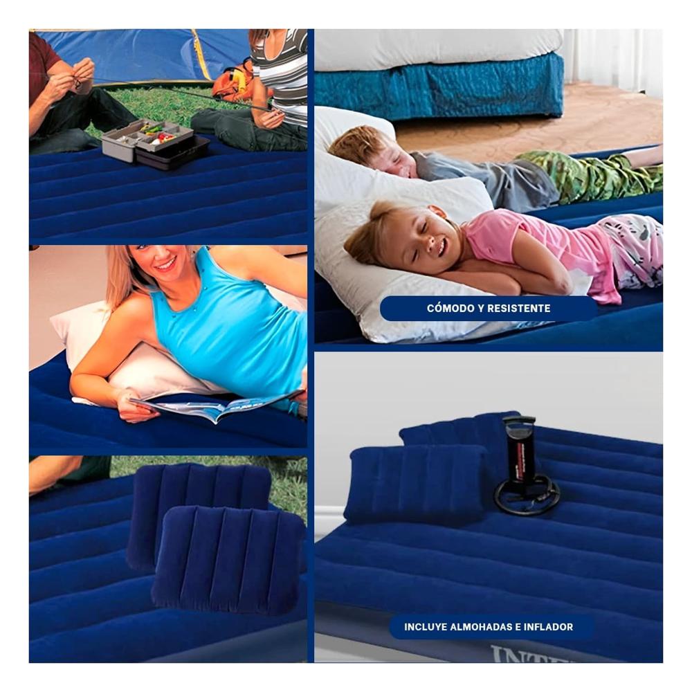 Colchoneta de Aire Queen 2 1/2 Plazas COD 64765 Para Dormir Adultos y Niños Y+Ligas Regalo