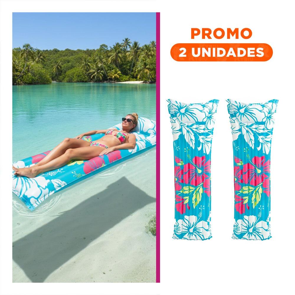 Pack2 Cama Inflable Celeste 59720NP Comoda y Resistente para Niños y Adultos Y+Regalo Sticker