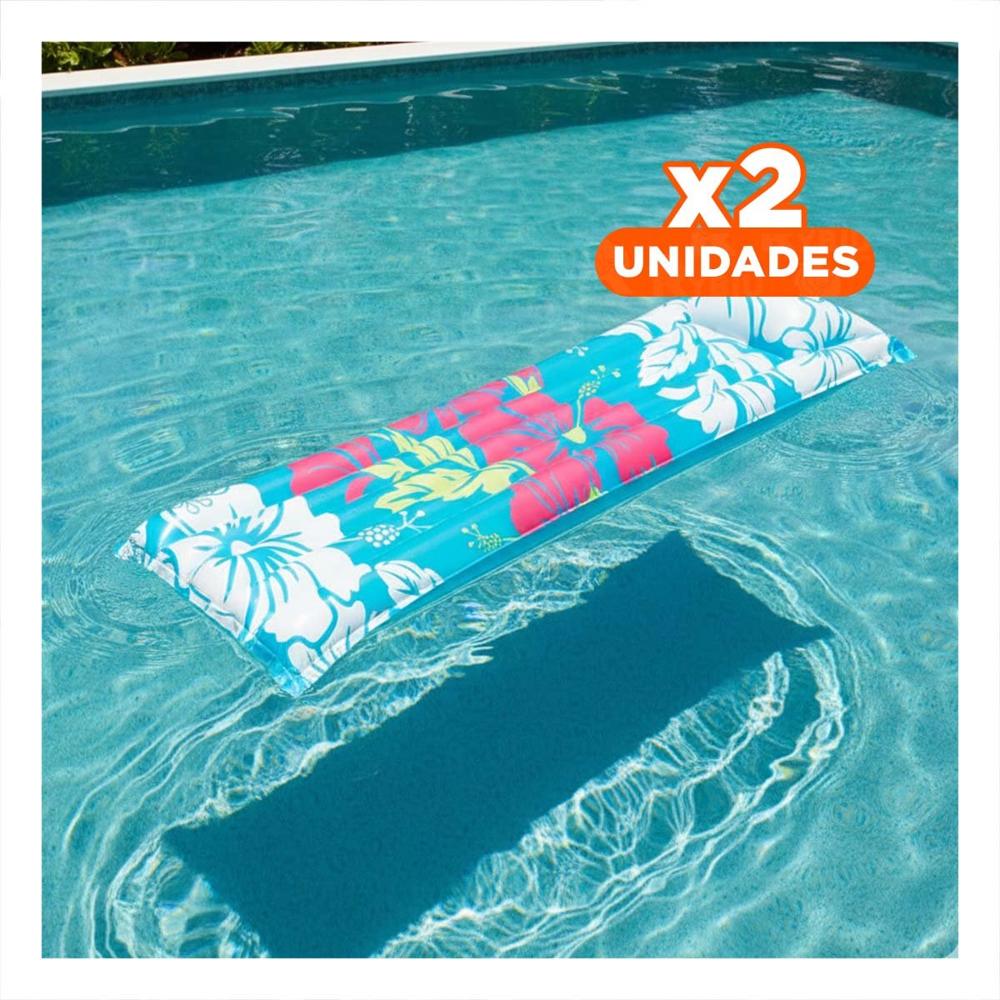 Pack2 Colchon Inflable Celeste 59720NP Comodo y Portatil para Uso en Casa Y+Papel Regalo