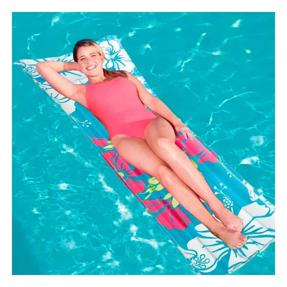 Colchon Inflable Celeste Comodo 59720NP y Facil de Usar para Casa o Viajes Y+Papel Regalo