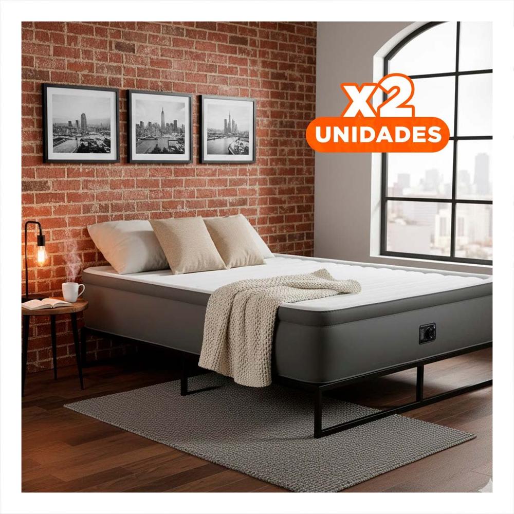 Pack2 Cama de Aire COD 67768NP Comoda y Portatil para Descanso Y+Papel Regalo
