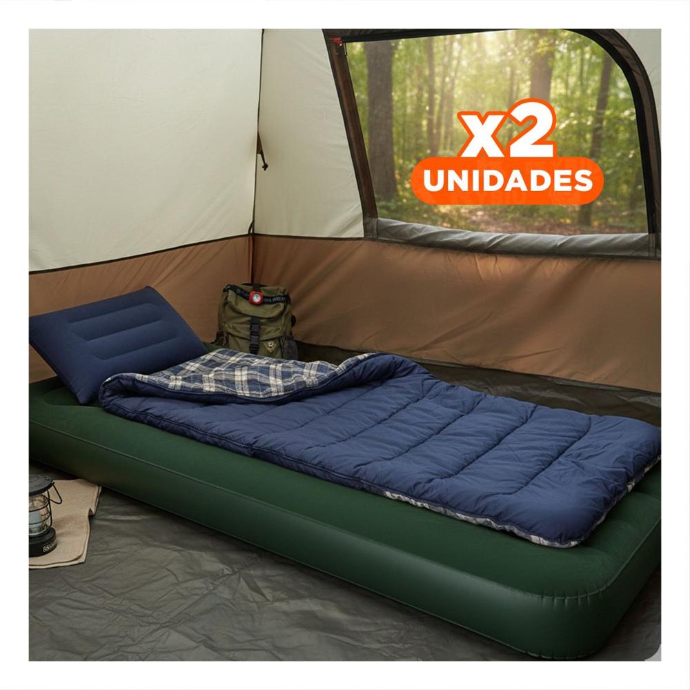 Pack2 Colchon Inflable Twin 1 Plaza COD 66950 Comodo y Facil de Usar para Descanso