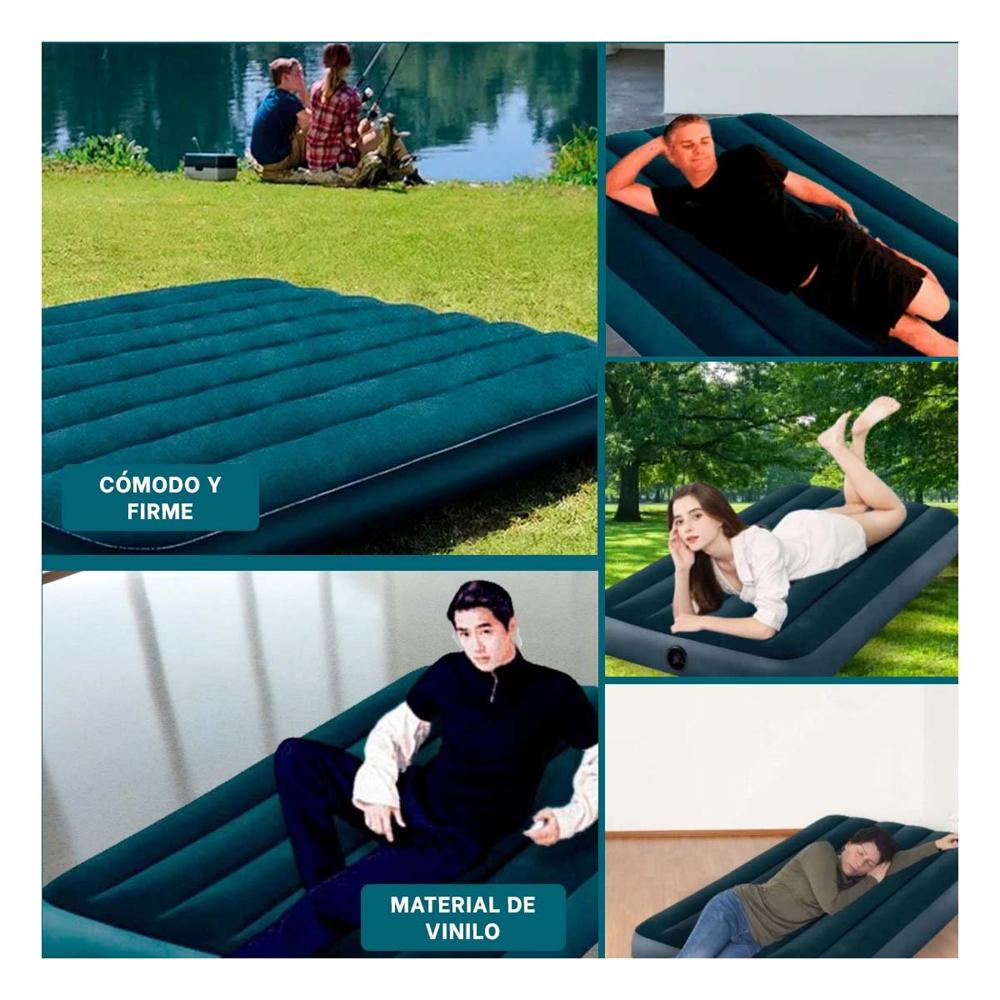 Colchoneta de Aire 1 Plaza COD 64760 Para Dormir Adultos y Niños Y+Ligas Regalo