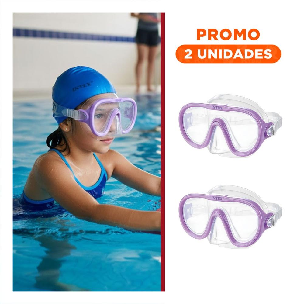 Pack2 Lentes Acuaticos Lila para Entrenamiento y Diversion en Piscina Y+Regalo Sticker