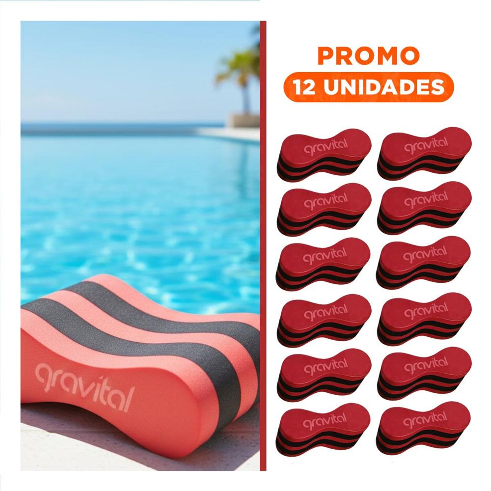 Pack12 Elemento Acuatico con Pull Boy Rojo para Piscina