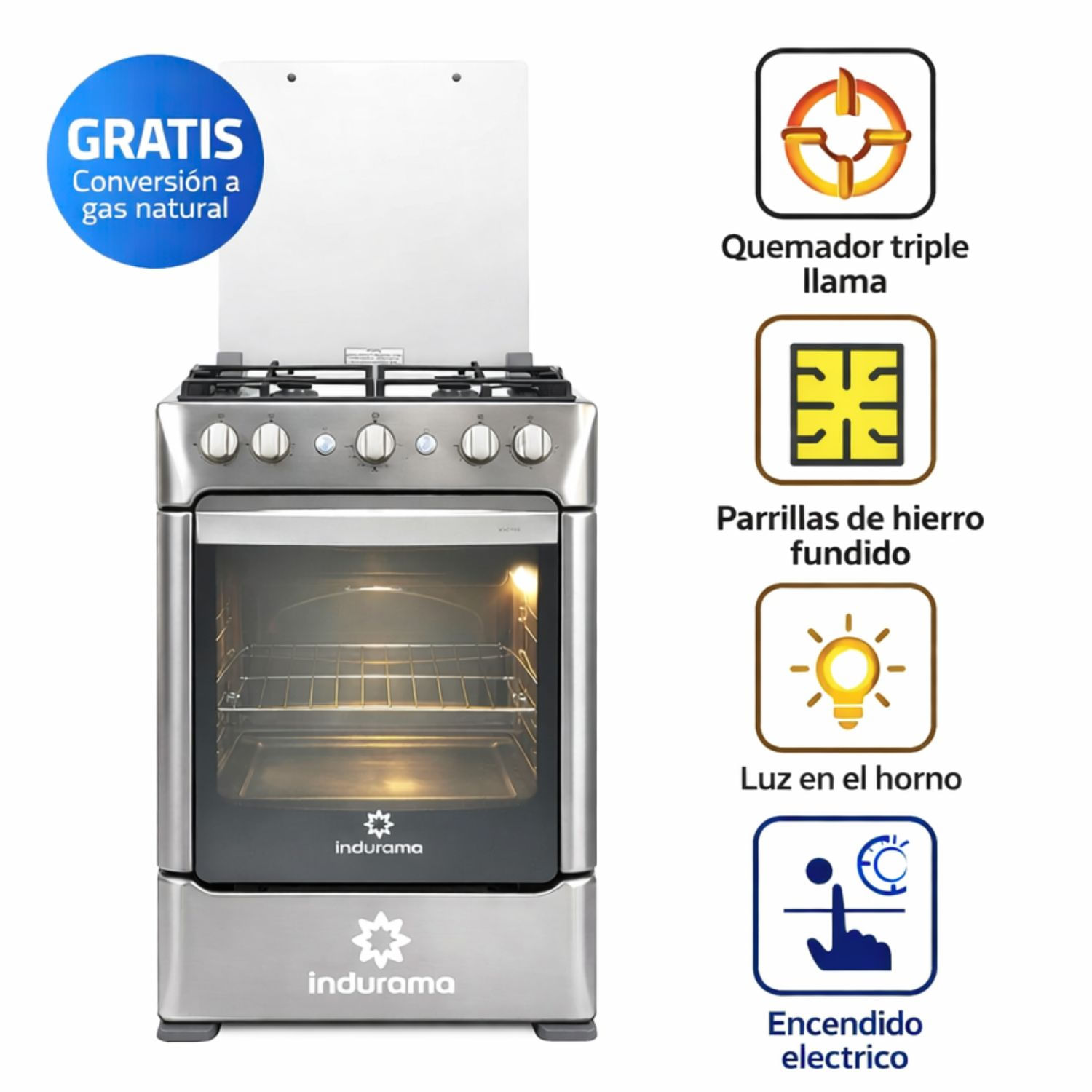 COCINA INDURAMA GRANADA ZAFIRO CROMA