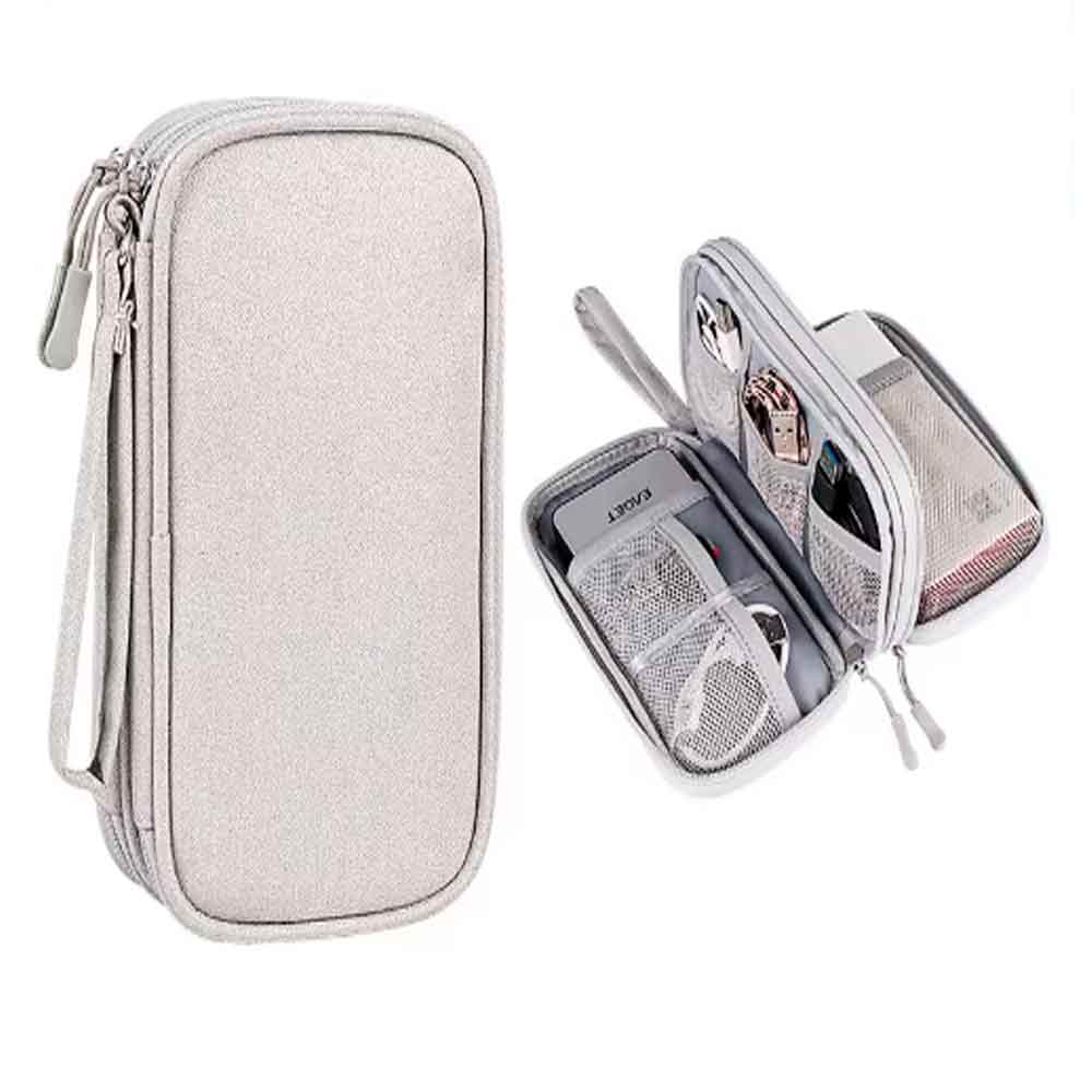Estuche Organizador Documentos Electrónicos de Viaje Impermeable Gris