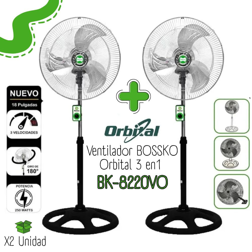 Ventilador Bossko Orbital 18' 3 en 1 BK-8220VO X2UNIDADES