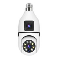 Foco Cámara WiFi  Full HD Doble Lente con Visión Nocturna y Audio