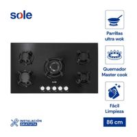 Cocina Empotrable Sole 5 Hornillas 86 cm SOLCO033
